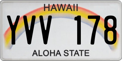 HI license plate YVV178