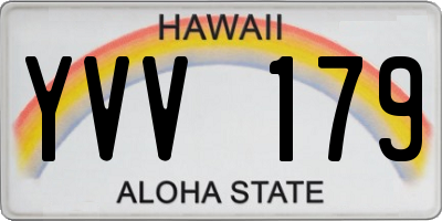 HI license plate YVV179