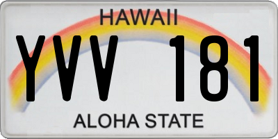 HI license plate YVV181