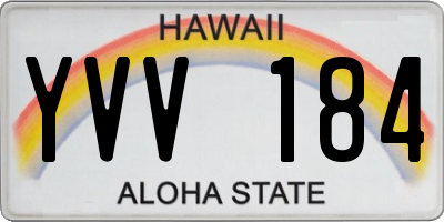 HI license plate YVV184