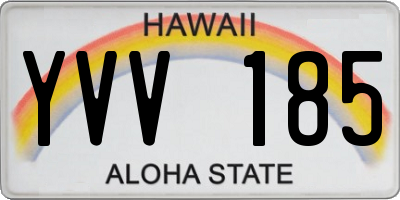 HI license plate YVV185