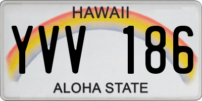 HI license plate YVV186