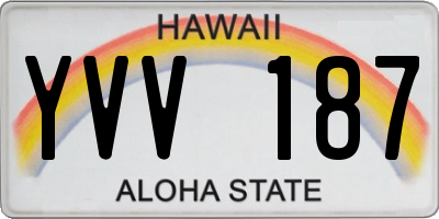 HI license plate YVV187