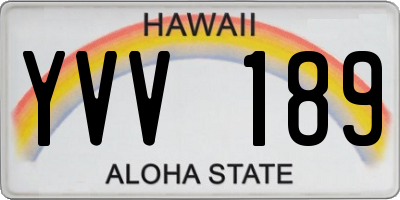 HI license plate YVV189