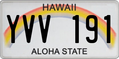 HI license plate YVV191