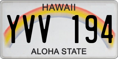 HI license plate YVV194