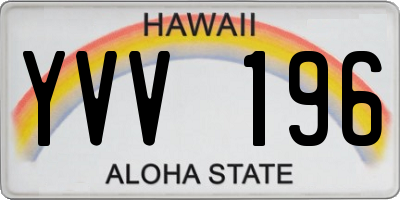 HI license plate YVV196