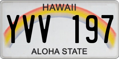 HI license plate YVV197