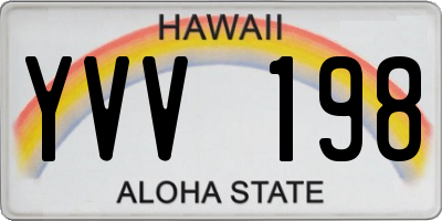 HI license plate YVV198