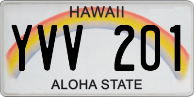 HI license plate YVV201