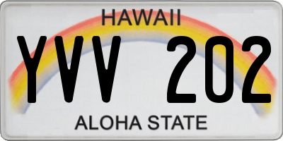 HI license plate YVV202