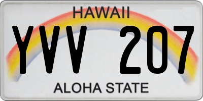 HI license plate YVV207