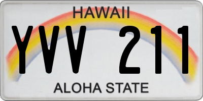 HI license plate YVV211