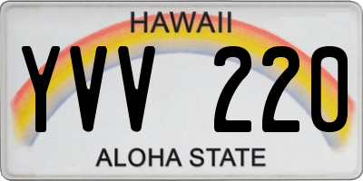 HI license plate YVV220