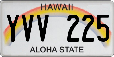 HI license plate YVV225
