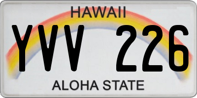 HI license plate YVV226