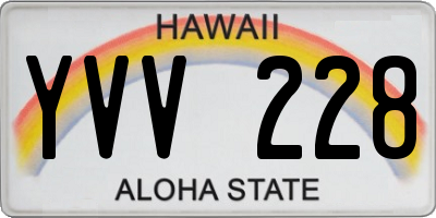 HI license plate YVV228
