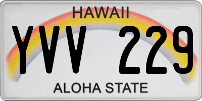 HI license plate YVV229