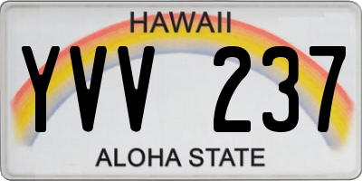 HI license plate YVV237