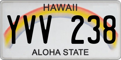 HI license plate YVV238
