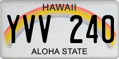 HI license plate YVV240