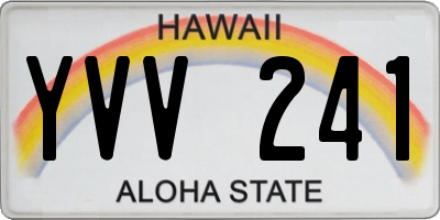 HI license plate YVV241