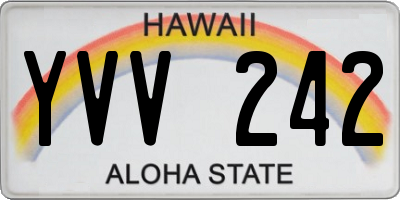 HI license plate YVV242
