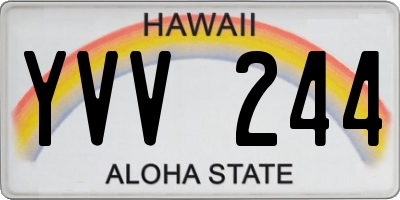 HI license plate YVV244