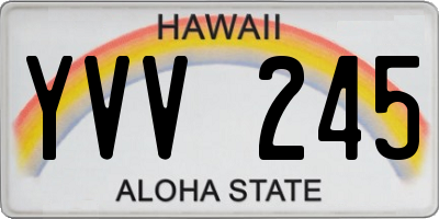 HI license plate YVV245