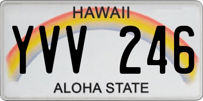 HI license plate YVV246