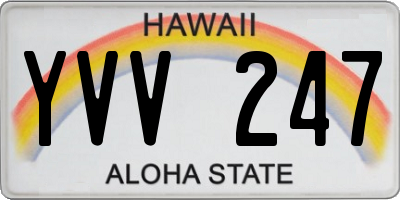 HI license plate YVV247