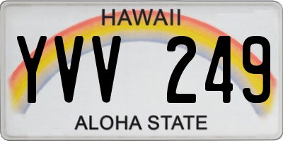 HI license plate YVV249