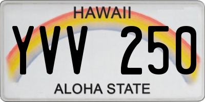 HI license plate YVV250