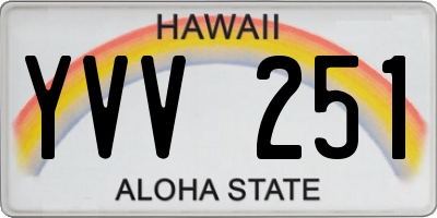 HI license plate YVV251