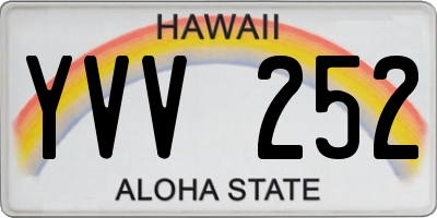 HI license plate YVV252