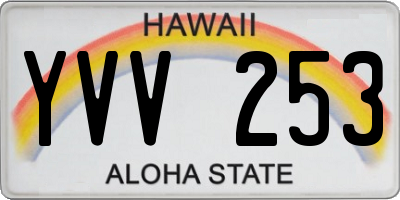 HI license plate YVV253