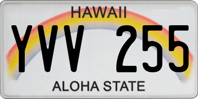 HI license plate YVV255