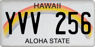 HI license plate YVV256