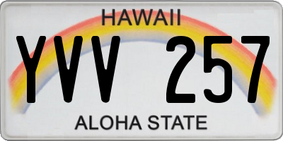 HI license plate YVV257