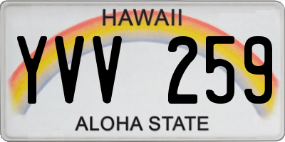 HI license plate YVV259