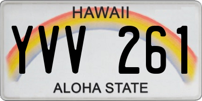 HI license plate YVV261