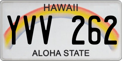 HI license plate YVV262