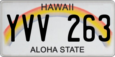 HI license plate YVV263