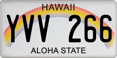 HI license plate YVV266