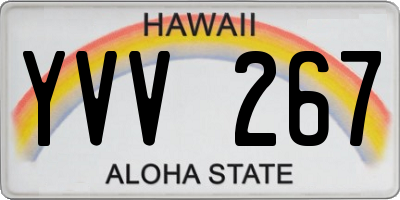 HI license plate YVV267