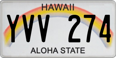 HI license plate YVV274