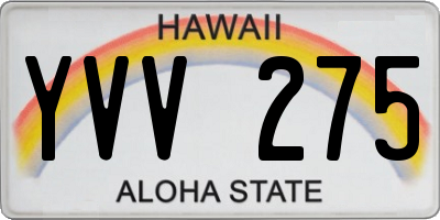 HI license plate YVV275