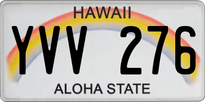 HI license plate YVV276