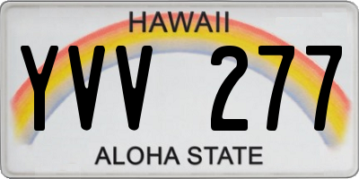 HI license plate YVV277