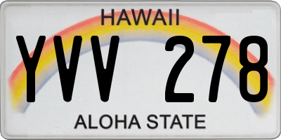 HI license plate YVV278